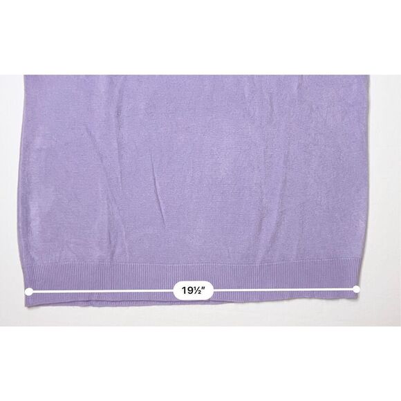 Draper's and Damon's Soft Spun Acrylic Mock Neck SS Lilac Sweater sz XL Everyday - Picture 6 of 9